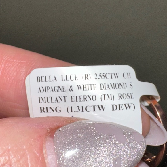 Lab Champagne Diamonds band ring in rose gold - Picture 5 of 6